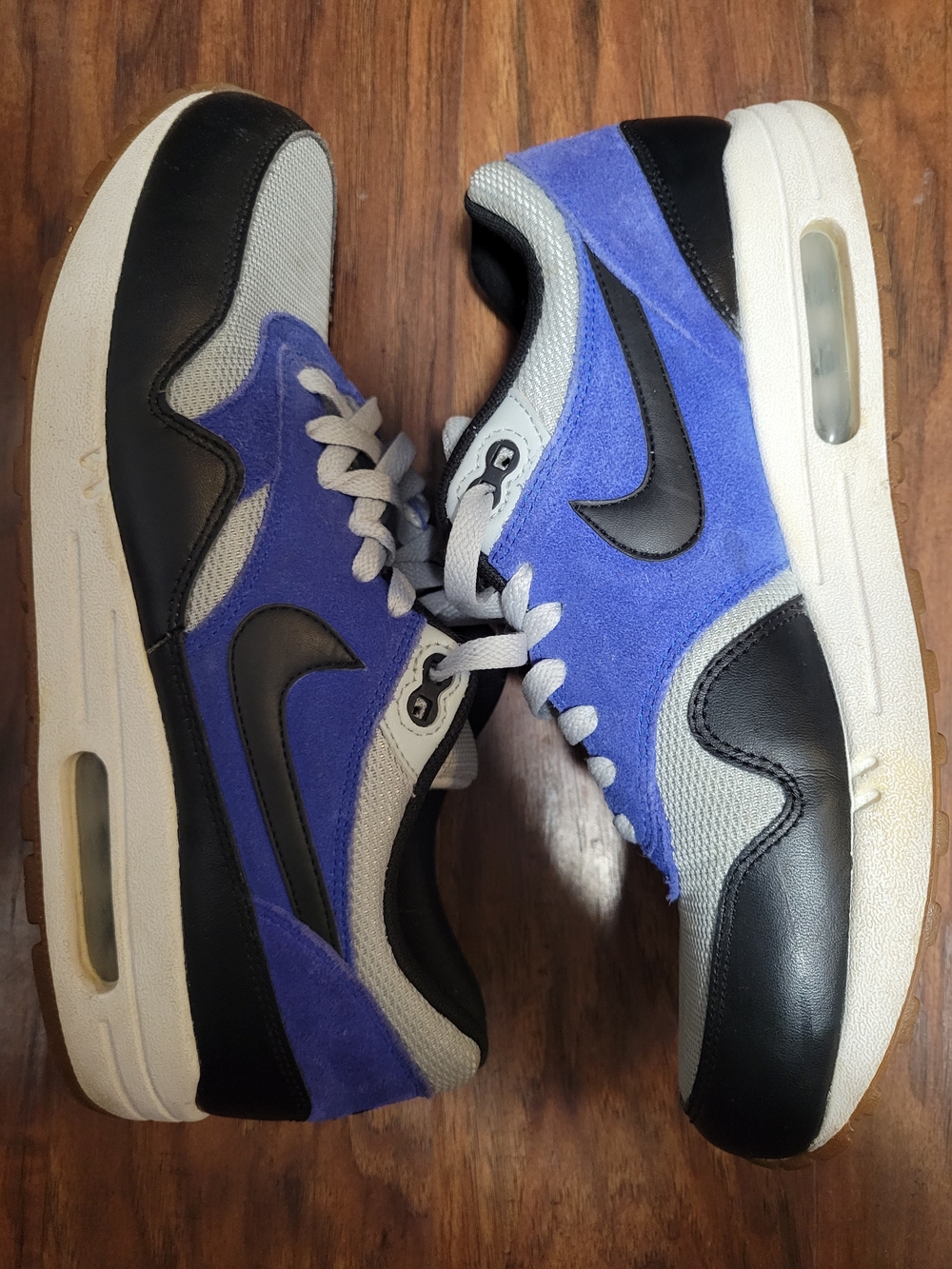 Nike Air Max 1 Men's Blue & Black Suede Mesh Sneakers